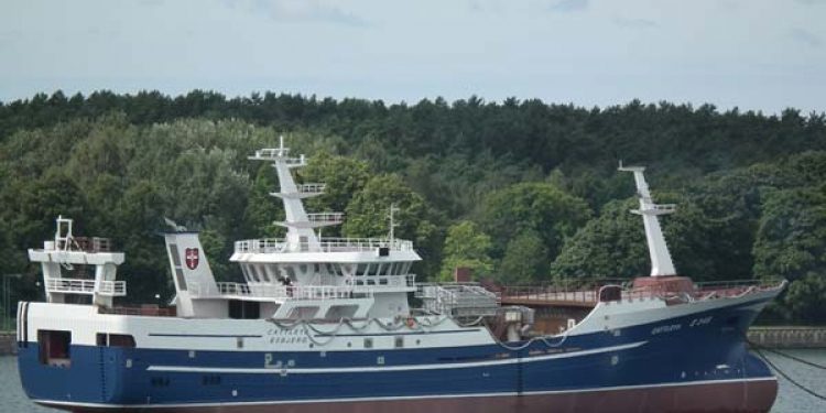 BLRT Grupp delivered another fishing vessel hull. Photo:   Cattleya Esbjerg - BLRT Grupp - @ Fiskerforum