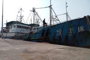 Three Chinese fishing vessels have been detained in The Gambia. Image: Gambia Armed Forces - @ Fiskerforum