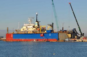 The Hirtshals Yard floating dock is back in action after a tough few months - @ Fiskerforum