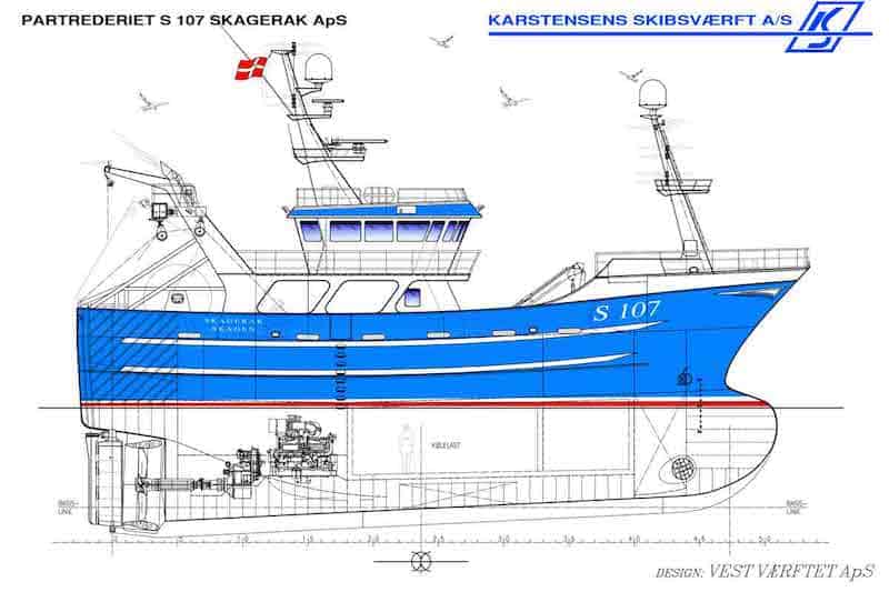 Shrimp trawler Skagerak is due to be delivered in January 2020. Image: Karstensens Skibsværft - @ Fiskerforum