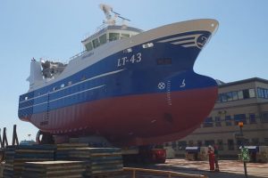 Annalijdia LT-43 under construction at the Thecla Bodewes yard before the second fire broke out on board. Image: Albert Hartman/Twitter - @ Fiskerforum