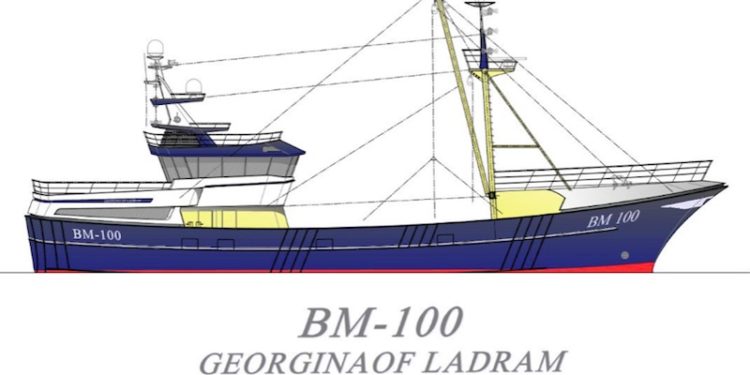 Georgina of Ladram will be the first new beam trawler to join the UK fleet for almost twenty years. Image: Machinefabriek Luyt - @ Fiskerforum