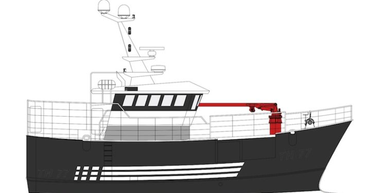 This 19 metre fishing vessel  is being built at SBA in Vietnam. Image: Macduff ship Design - @ Fiskerforum