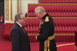 Mike Park received his OBE from Prince Charles. Image: SWFPA - @ Fiskerforum