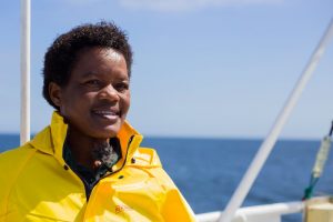 Nelago Kwedhi is Namibia’s first female trawler skipper. Image: Nueva Pescanova - @ Fiskerforum
