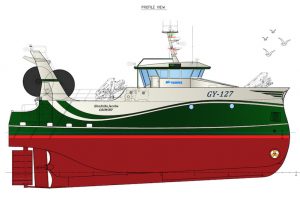 The new GY-127 is one of two new twin-rigger/fly-shooters for delivery by the Padmos yard in 2020 to Dutch owners. Image: Padmos Shipyard - @ Fiskerforum