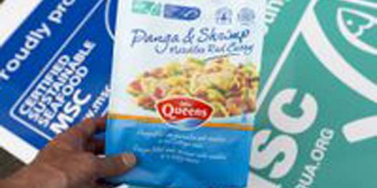 Queens panga and shrimp noodles first ASC and MSC labelled product in Dutch stores.  Photo: MSC - @ Fiskerforum