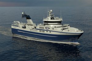 The new trawler for Engenes Fiskeriselskap is designed by Rolls-Royce and is being built in Spain by Astilleros Gondán. Image: Rolls-Royce - @ Fiskerforum