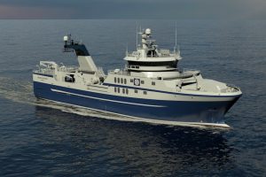 The new trawler for Engenes Fiskeriselskap is designed by Rolls-Royce and is being built in Spain by Astilleros Gondán. Image: Rolls-Royce - @ Fiskerforum