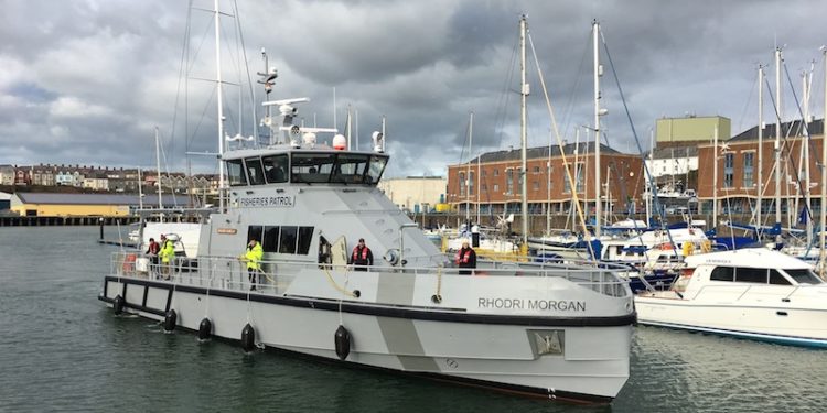 FPV Rhodri Morgan arriving in Milford for the first time. Image: Milford Marina - @ Fiskerforum
