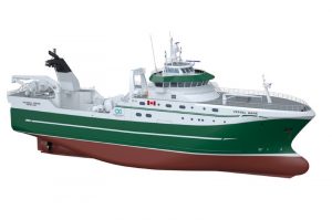 The new Ocean Choice trawler designed by Skipsteknisk and is to be built at Tersan. Image: Skipsteknisk - @ Fiskerforum