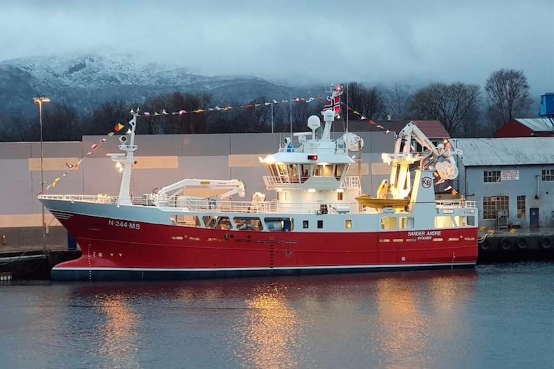 Sander Andre is in the final stages of completion at the Larsnes Mek Verksted yard in Norway - @ Fiskerforum