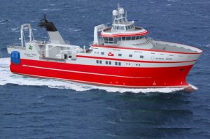 A new research vessel for the Greenland Institute of Natural Sciences is to be built in Spain. Image: Skipsteknisk - @ Fiskerforum