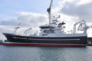 Strand Senior is the latest pelagic vessel delivered by Karstensen. Image: Karstensens Skibsværft - @ Fiskerforum