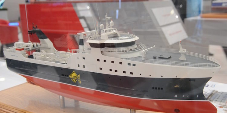 Vyborg Shipyard took the opportunity to display models of vessels under construction - @ Fiskerforum