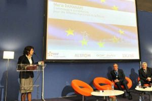 Commissioner Damanaki speaks at the Euromaritime in Paris.  Photo: Maria Damanaki - EU Commission - @ Fiskerforum
