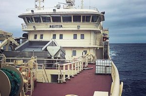 Beitir is searching for blue whiting. Image: SVN/Helgi Freyr Ólason - @ Fiskerforum