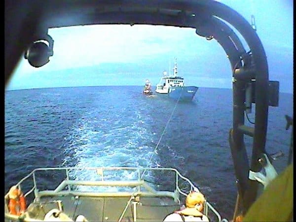 Read more about the article 14 Fishermen Rescued from Trawler Blaze off Scottish Coast.